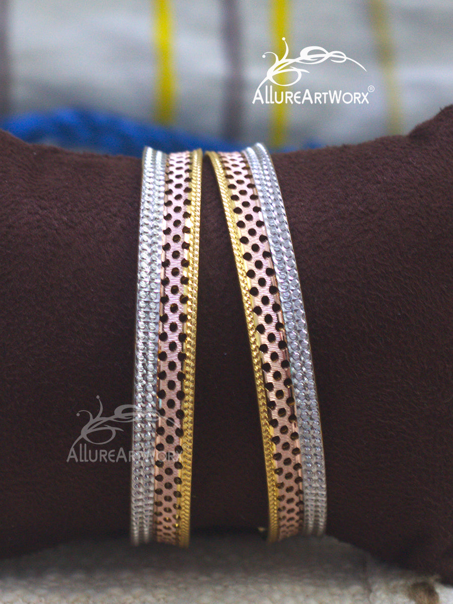 Cutwork Bangles(Three-tone)